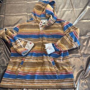 Vissla Blue and Brown Hoodie Jacket